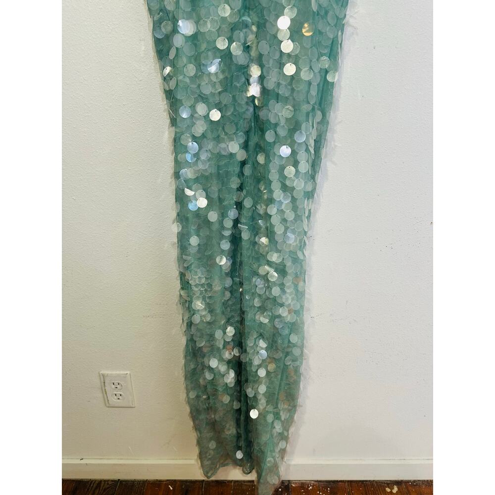 STAUD Seafoam Green Shimmering Sequined Strapless Casey Midi Gown size 2 - Picture 14 of 16
